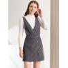 imageAllegra K Womens Corduroy Mini V Neck Vintage ALine Bib Christmas Overall Pinafore DressGrey