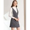 imageAllegra K Womens Corduroy Mini V Neck Vintage ALine Bib Christmas Overall Pinafore DressGrey