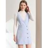 imageAllegra K Womens Corduroy Mini V Neck Vintage ALine Bib Christmas Overall Pinafore DressLight Blue