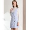 imageAllegra K Womens Corduroy Mini V Neck Vintage ALine Bib Christmas Overall Pinafore DressLight Blue