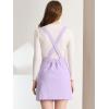 imageAllegra K Womens Corduroy Mini V Neck Vintage ALine Bib Christmas Overall Pinafore DressLight Purple
