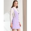 imageAllegra K Womens Corduroy Mini V Neck Vintage ALine Bib Christmas Overall Pinafore DressLight Purple