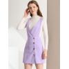imageAllegra K Womens Corduroy Mini V Neck Vintage ALine Bib Christmas Overall Pinafore DressLight Purple