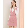 imageAllegra K Womens Corduroy Mini V Neck Vintage ALine Bib Christmas Overall Pinafore DressPink