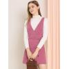 imageAllegra K Womens Corduroy Mini V Neck Vintage ALine Bib Christmas Overall Pinafore DressRose Red