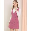imageAllegra K Womens Corduroy Mini V Neck Vintage ALine Bib Christmas Overall Pinafore DressRose Red