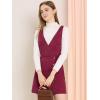 imageAllegra K Womens Corduroy Mini V Neck Vintage ALine Bib Christmas Overall Pinafore DressWine Red