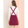 imageAllegra K Womens Corduroy Mini V Neck Vintage ALine Bib Christmas Overall Pinafore DressWine Red