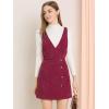 imageAllegra K Womens Corduroy Mini V Neck Vintage ALine Bib Christmas Overall Pinafore DressWine Red