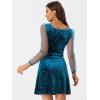 imageAllegra K Womens Halloween Mesh Sheer Sleeve Sparkly Party Glitter Star Metallic Velvet DressDark Blue