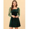 imageAllegra K Womens Halloween Mesh Sheer Sleeve Sparkly Party Glitter Star Metallic Velvet DressGreen