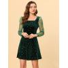 imageAllegra K Womens Halloween Mesh Sheer Sleeve Sparkly Party Glitter Star Metallic Velvet DressGreen