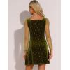 imageAllegra K Womens Halloween Mesh Sheer Sleeve Sparkly Party Glitter Star Metallic Velvet DressOlive Green