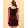 imageAllegra K Womens Halloween Mesh Sheer Sleeve Sparkly Party Glitter Star Metallic Velvet DressRed