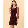 imageAllegra K Womens Halloween Mesh Sheer Sleeve Sparkly Party Glitter Star Metallic Velvet DressRed