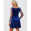 imageAllegra K Womens Halloween Mesh Sheer Sleeve Sparkly Party Glitter Star Metallic Velvet DressRoyal Blue