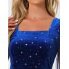 imageAllegra K Womens Halloween Mesh Sheer Sleeve Sparkly Party Glitter Star Metallic Velvet DressRoyal Blue