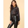 imageAllegra K Womens Halloween Sparkly Jackets 2024 Party Crop Sequin Bomber JacketApricot