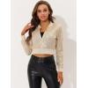 imageAllegra K Womens Halloween Sparkly Jackets 2024 Party Crop Sequin Bomber JacketApricots