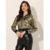 imageAllegra K Womens Halloween Sparkly Jackets 2024 Party Crop Sequin Bomber JacketGold