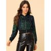 imageAllegra K Womens Halloween Sparkly Jackets 2024 Party Crop Sequin Bomber JacketGreen