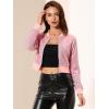 imageAllegra K Womens Halloween Sparkly Jackets 2024 Party Crop Sequin Bomber JacketPink