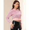 imageAllegra K Womens Halloween Sparkly Jackets 2024 Party Crop Sequin Bomber JacketPink
