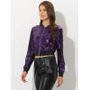 imageAllegra K Womens Halloween Sparkly Jackets 2024 Party Crop Sequin Bomber JacketPurple