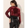 imageAllegra K Womens Halloween Sparkly Jackets 2024 Party Crop Sequin Bomber JacketReda