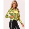 imageAllegra K Womens Holographic Shiny Party Christmas Long Sleeve Lightweight Zipper Metallic JacketGreen Gold