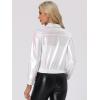 imageAllegra K Womens Holographic Shiny Party Christmas Long Sleeve Lightweight Zipper Metallic JacketWhite Holographic