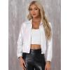 imageAllegra K Womens Holographic Shiny Party Christmas Long Sleeve Lightweight Zipper Metallic JacketWhite Holographic