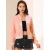 imageAllegra K Womens Sequin Jacket Casual Long Sleeve Zipper Fall Winter Shiny Glitter Sparkly Bomber JacketsPink