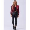 imageAllegra K Womens Sequin Jacket Casual Long Sleeve Zipper Fall Winter Shiny Glitter Sparkly Bomber JacketsWine Red