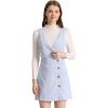 imageAllegra K Womens Corduroy Mini V Neck Vintage ALine Bib Christmas Overall Pinafore DressLight Blue