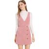 imageAllegra K Womens Corduroy Mini V Neck Vintage ALine Bib Christmas Overall Pinafore DressPink