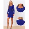 imageAllegra K Elegant Office Dress for Womens Belted Square Neck Bodycon DressRoyal Blue