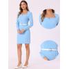 imageAllegra K Elegant Office Dress for Womens Belted Square Neck Bodycon DressSky Blue