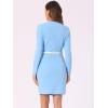 imageAllegra K Elegant Office Dress for Womens Belted Square Neck Bodycon DressSky Blue