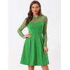 imageAllegra K Party Dress for Womens Heart Mesh Sheer Sleeve Crew Neck Skater Short DressGreen