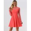 imageAllegra K Party Dress for Womens Heart Mesh Sheer Sleeve Crew Neck Skater Short DressWatermelon Red