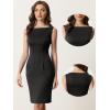 imageAllegra K Sleeveless Sheath Dress for Womens 2024 Boat Neck Teacher Casual Office DressesBlack