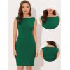 imageAllegra K Sleeveless Sheath Dress for Womens 2024 Boat Neck Teacher Casual Office DressesDark Green