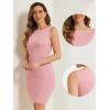 imageAllegra K Sleeveless Sheath Dress for Womens 2024 Boat Neck Teacher Casual Office DressesDark Pink