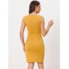 imageAllegra K Sleeveless Sheath Dress for Womens 2024 Boat Neck Teacher Casual Office DressesYellow