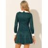 imageAllegra K Womens Christmas Peter Pan Collar Long Sleeve Mini Plaid Tartan DressGreen