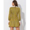 imageAllegra K Womens Christmas Peter Pan Collar Long Sleeve Mini Plaid Tartan DressYellow