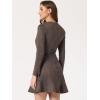 imageAllegra K Womens Faux Suede Round Neck Elegant Long Sleeve Ruffle DressDark Brown