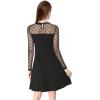 imageAllegra K Womens Heart Mesh Sheer Long Sleeve Gothic Cocktail Skater Party Short DressBlack