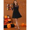 imageAllegra K Womens Heart Mesh Sheer Long Sleeve Gothic Cocktail Skater Party Short DressBlack